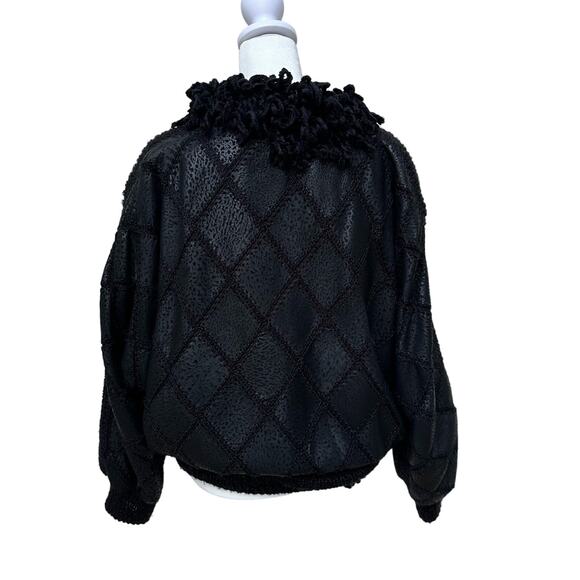 Mendoza Crespo Black Knit Jacket - Unique Design - Size Large - Picture 3 of 7